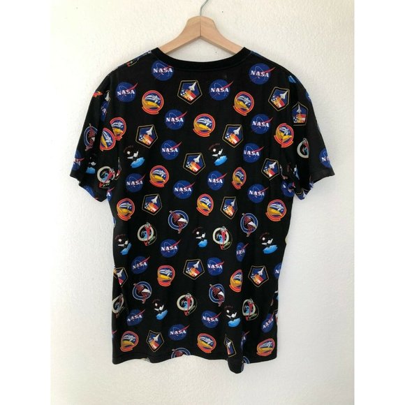 Hyper Space NASA Logo Black Short Sleeve T Shirt Men's Tee Shirt Size Large - Picture 3 of 4